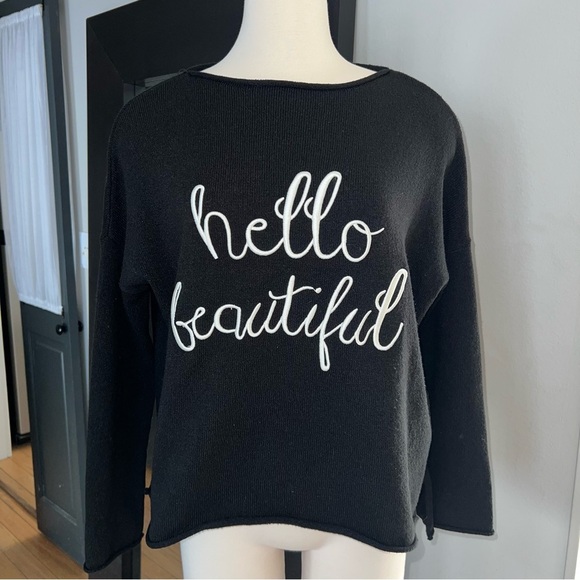 Gilli Hello Beautiful Black Embroidered Sweater - Small - Picture 5 of 10